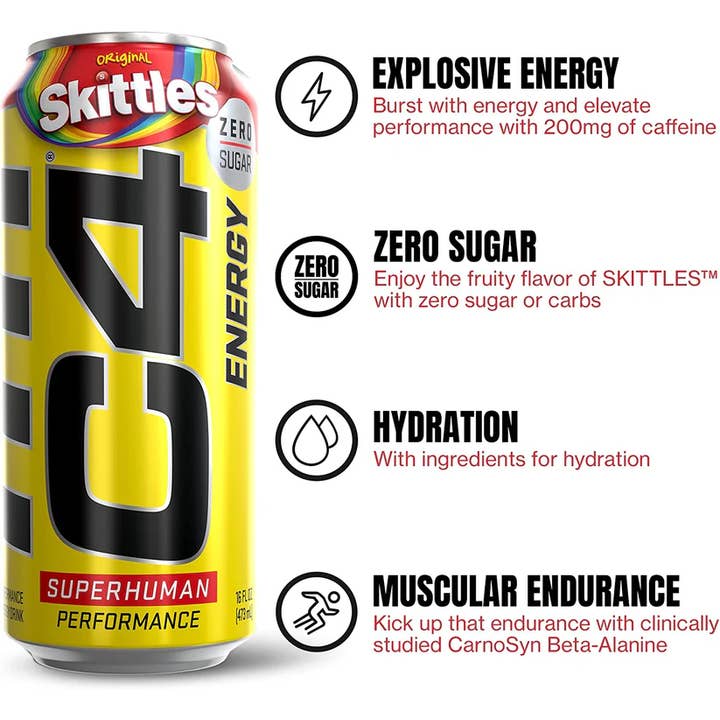 I Got Your Candy – wholesale Sports/energy drink – C4 Skittles Energy Drink 16oz - 12ct