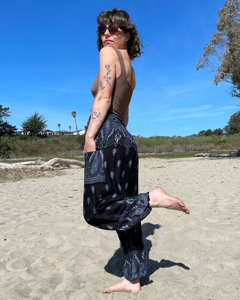 Zig Zag Asian Collection – Großhandel Hose – Damen – Bindi-Hose im Haremstil mit Gummizugbund und Seitentasche4