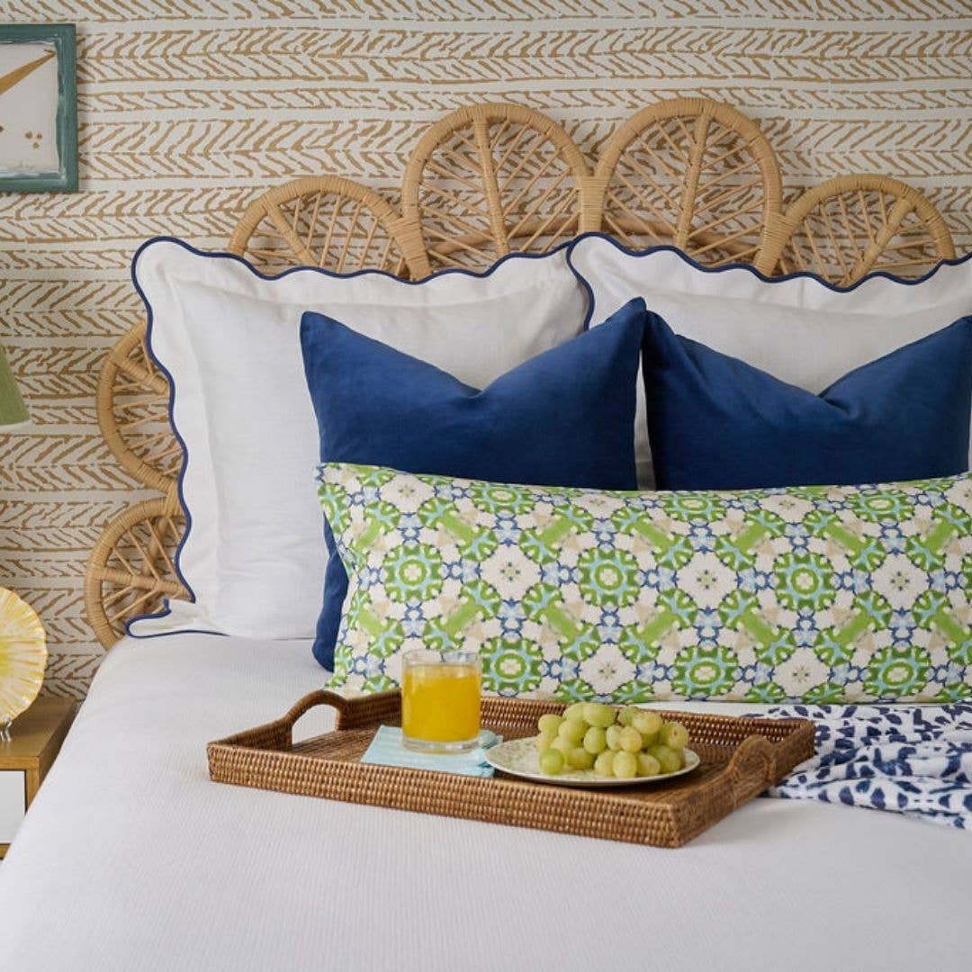 Laura Park Designs - Wholesale Bedding Pillowcase/Sham - Scalloped Sham, Navy / White1