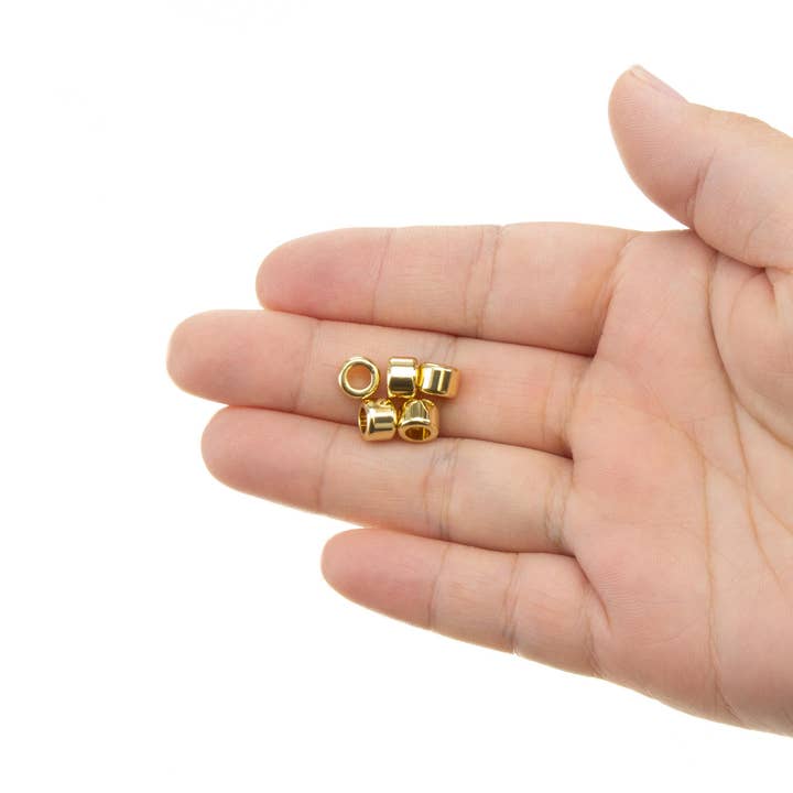 Jewel Pledge - Wholesale Craft supplies - Gold Rondelle Tire Wheel Spacer for Jewelry Making SPG0714