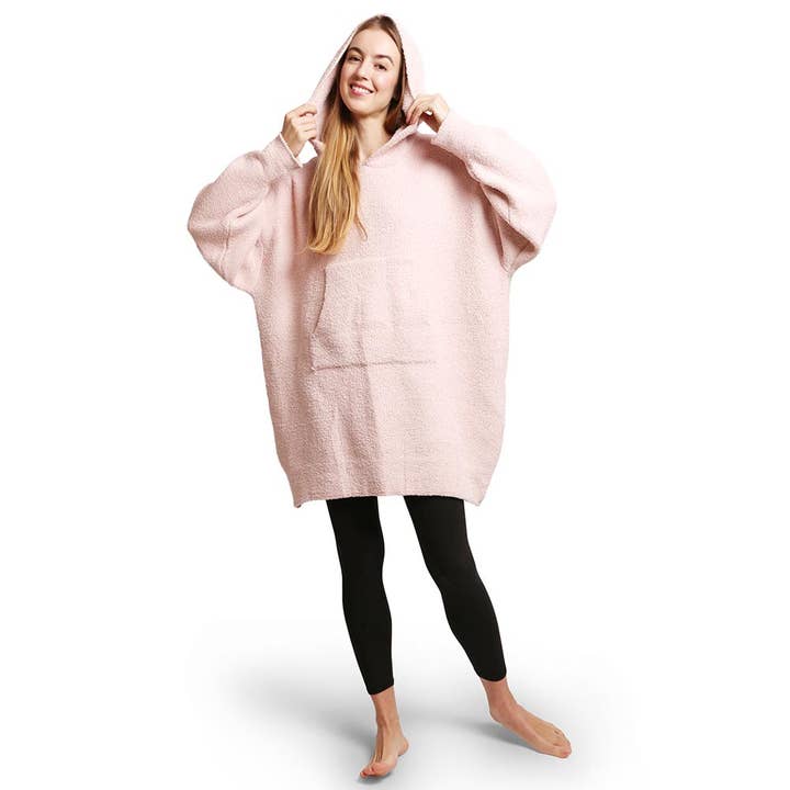 Sensibling Corp. - Wholesale Throw blanket - Solid Color Soft Hooded Blanket Hoodie with Pocket7