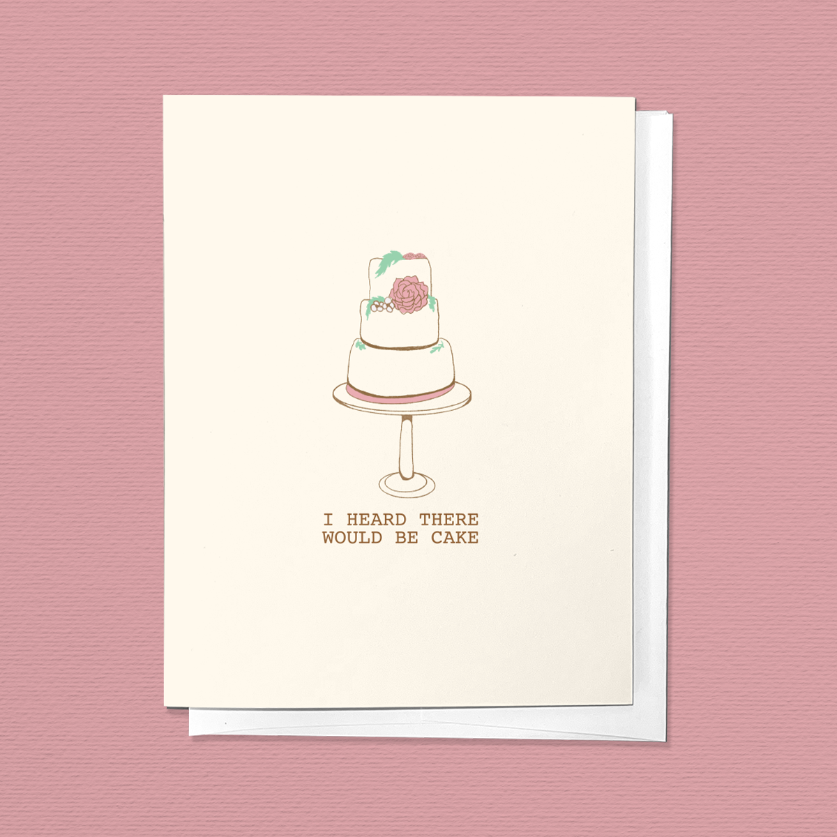 Parcel Island - Wholesale Wedding Card - I Heard There Was Cake Congratulations Wedding Greeting Card2