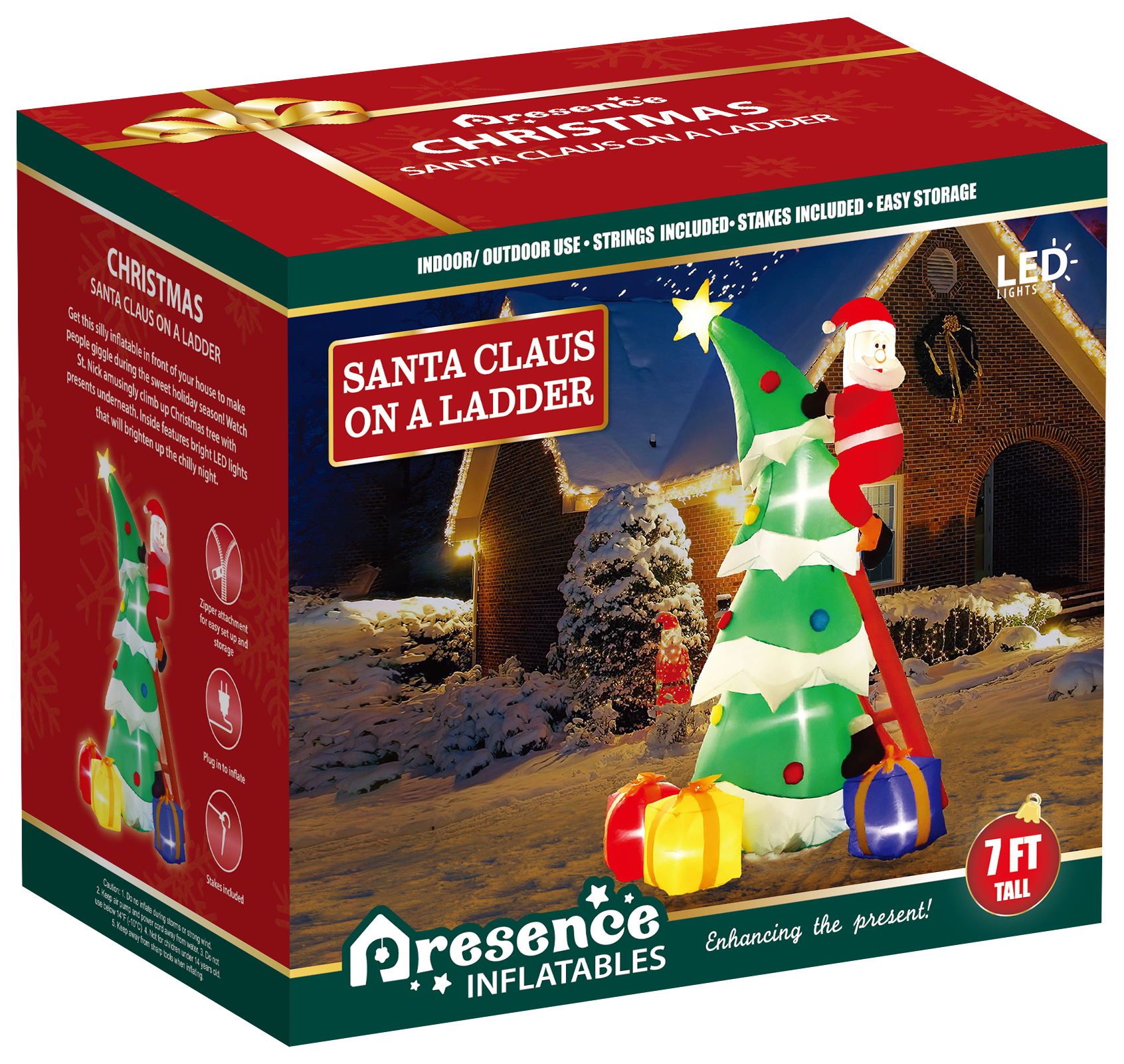 Presence - Wholesale Inflatables - 7-FT Christmas Inflatable: Santa Climbing with Tree3