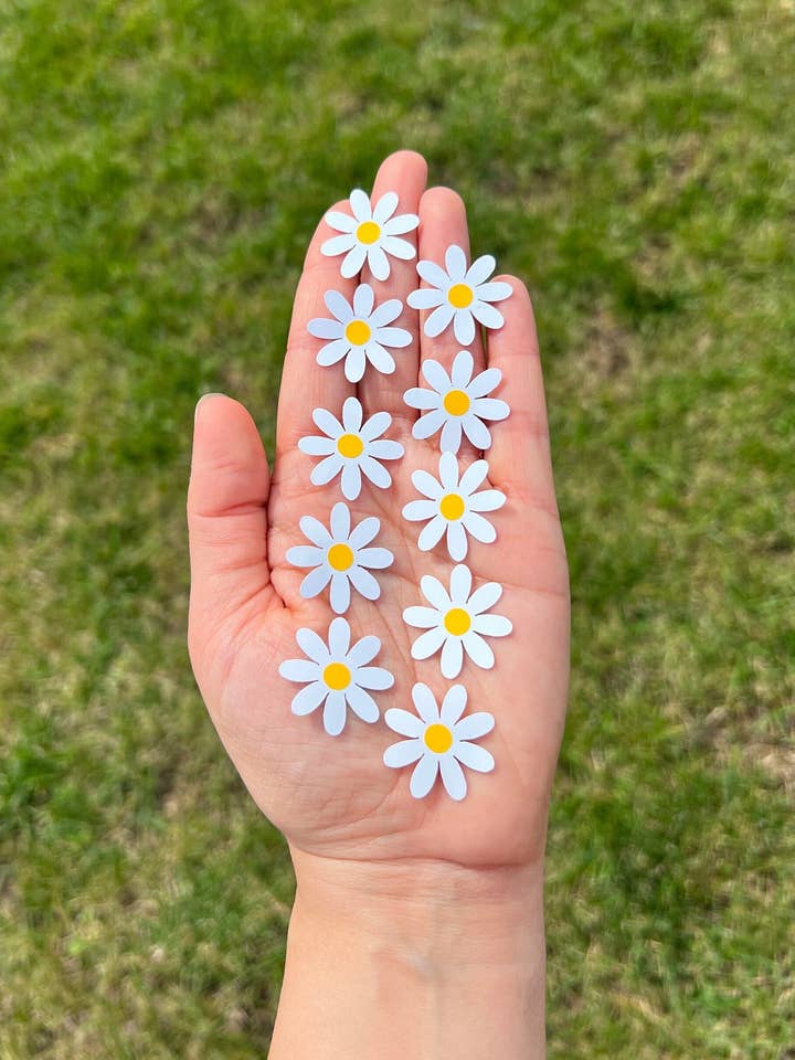 Cute Daisy Waterproof Stickers Pack for Laptops & Bottles for wholesale by Thirty Three Prints