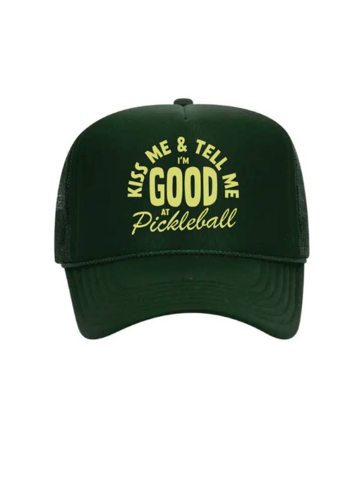Kiss Me Pickleball - Green Foam Trucker Hat for wholesale by Raw & Rebellious