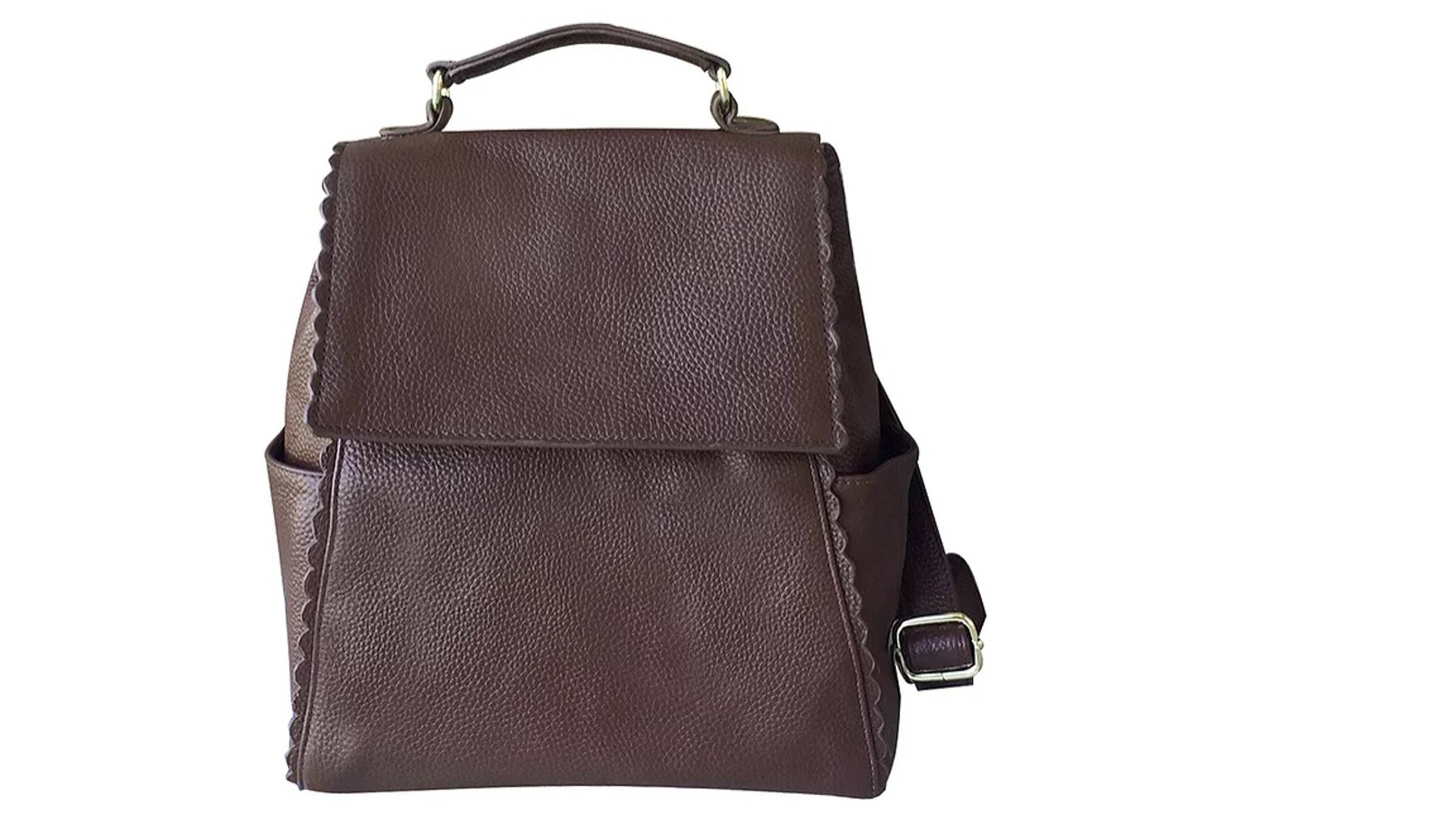 Roma Leathers, Inc. - Wholesale Backpack - Women's - Top grain cowhide leather back pack crossbody shoulder bag8