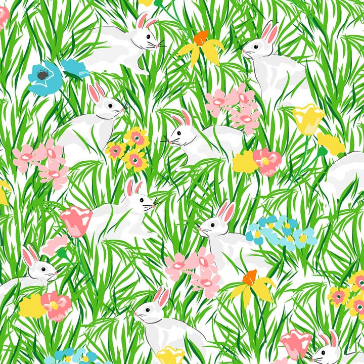 Bunnies in the Garden Paper Placemat Pad for wholesale by Taylor Beach Design