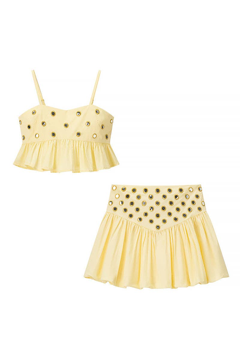 Mccolin – Engroshandel Top- og nederdelsæt - Dame – Polkaprikket sæt med spaghetti-stropper10