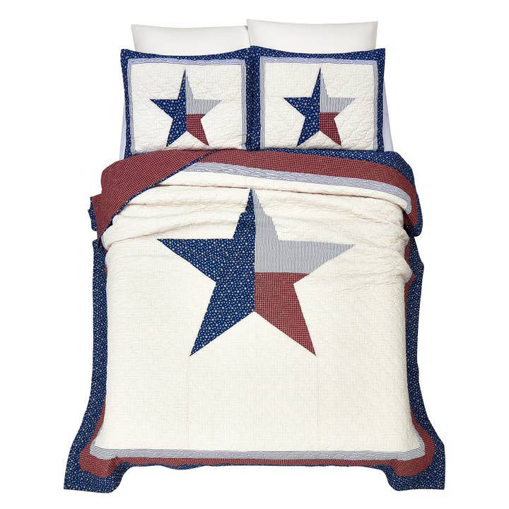 Peking Handicraft - Wholesale Bedding Set - TEXAS LONE STAR QUILT SET-3PC