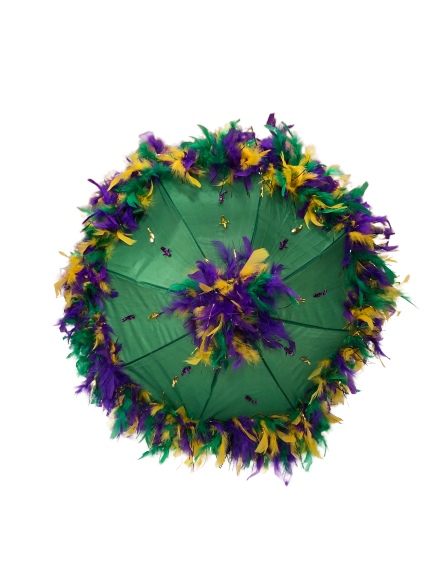 Mardi Gras Creations – wholesale Umbrella – Unisex – Mardi Gras Feathered Parasol1