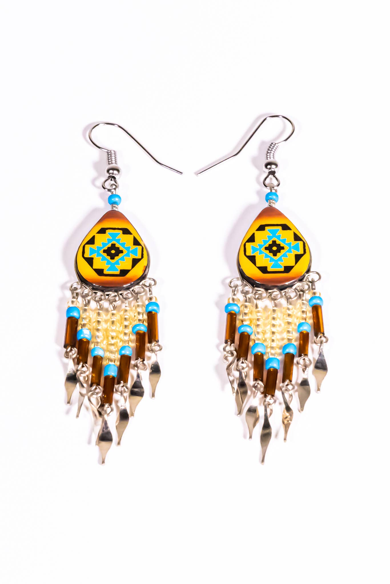 Shelley Enterprises Inc. - Vendita all'ingrosso Orecchini pendenti - 7601-Orecchini dipinti, fatti a mano con perline ceche12