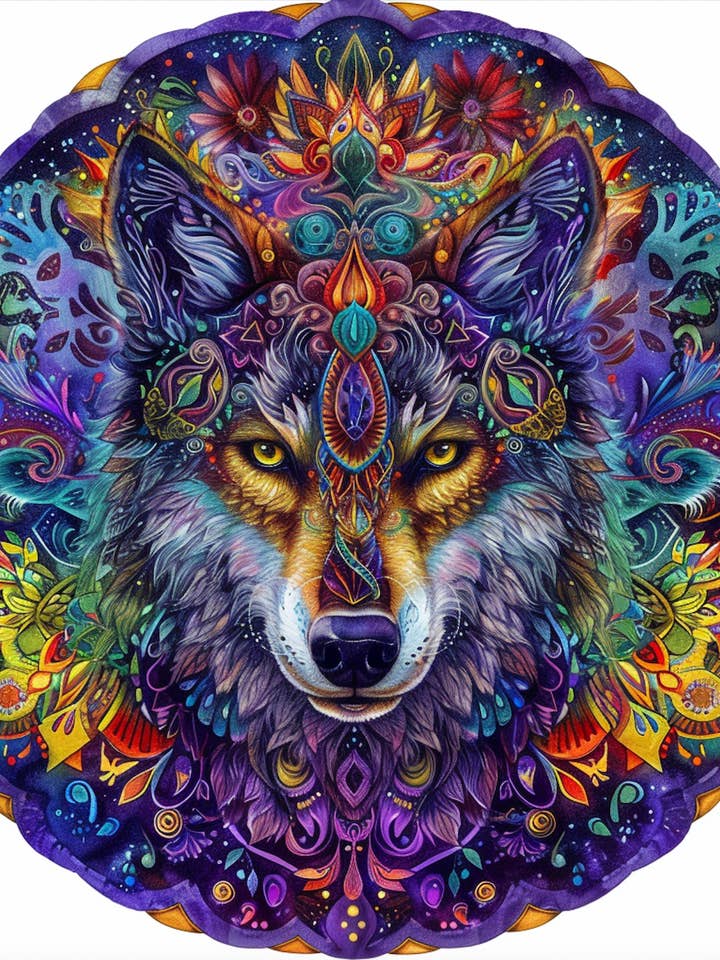 100 percent Shy Wolf Donation, Wolf Wall Hanging for wholesale by Bodhi Leaf Market