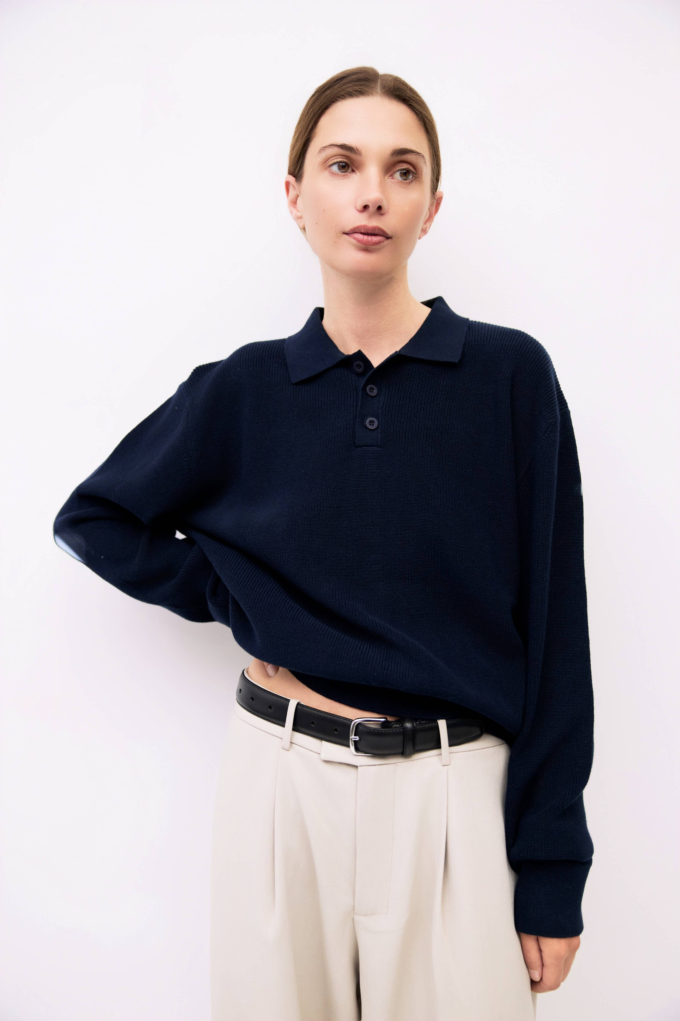 MOD REF - Wholesale Knit Sweater - Unisex - The Damien Sweater | Knit Polo Sweater Top29