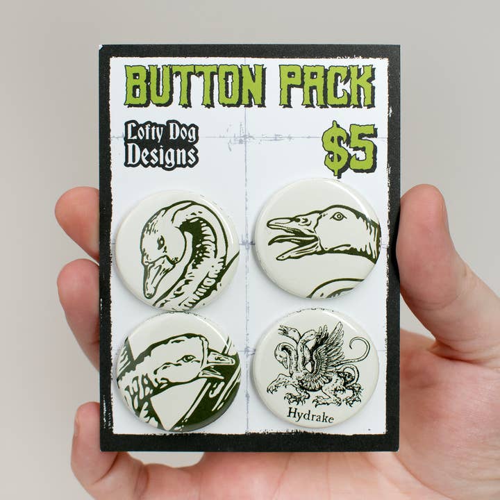 Pack de Boutons Hydrake pour la vente par Lofty Dog Designs