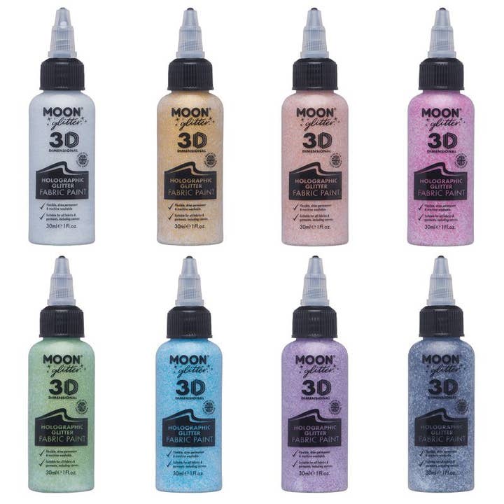 Holographic Glitter 3D Fabric Paint for wholesale by Moon Makeup