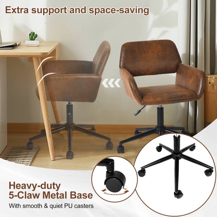 HOMYCASA DESIGN INC - Wholesale Chair - Modern Upholstered Suede Office Chair with Adjustable Height15