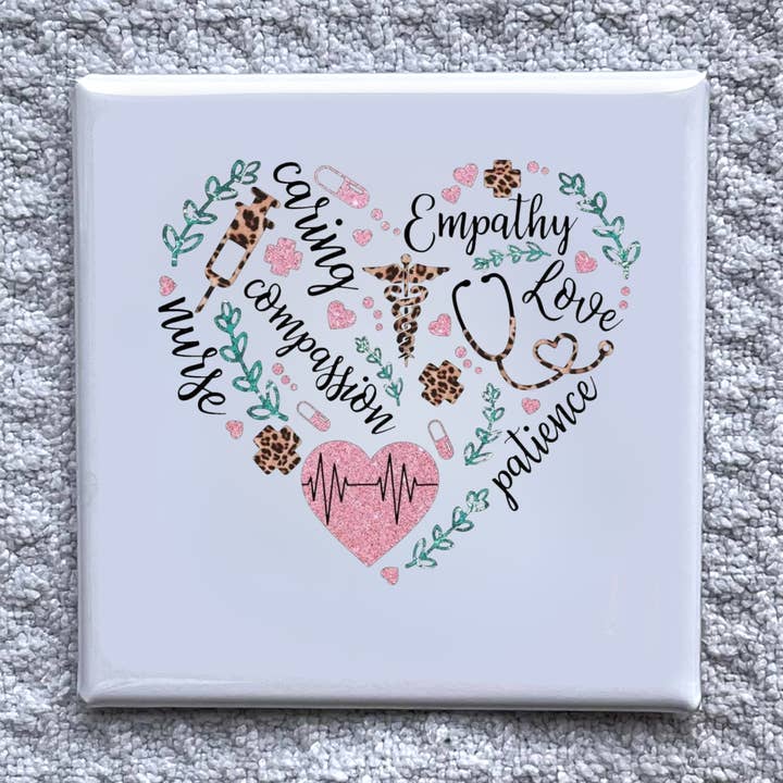 Medical Heart 2x2" Magnet-Handmade Fridge Décor for wholesale by Made With Aloha Magnets,llc