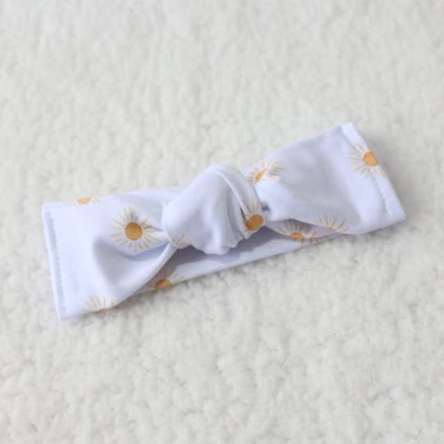Here comes the Sun Topknot Bow for wholesale by Smitten Bub Co.