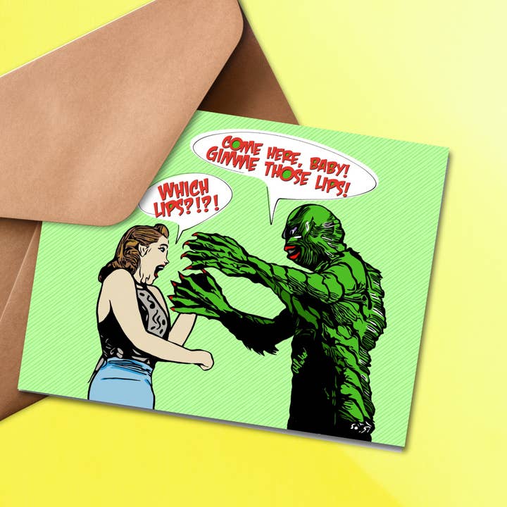 Naughty Creature Greeting Card for wholesale by Junkyard Bunnie LLC