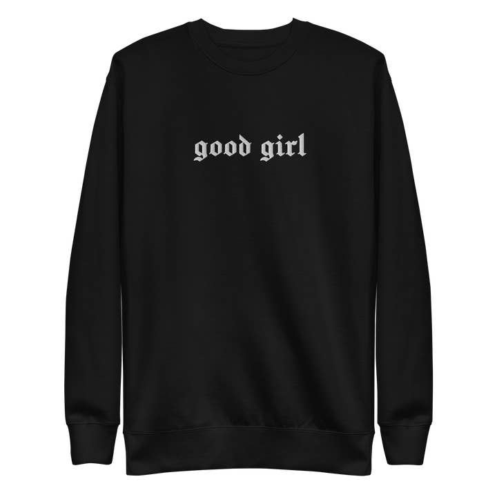 Sweatshirt brodé "Good Girl" pour la vente par Goth Cloth Co.