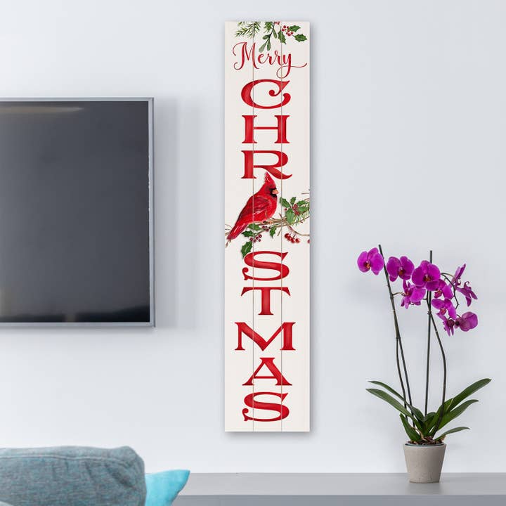CounterArt/Highland Home/Thirstystone – wholesale Väggdekorationer med jultema – Christmas Cardinal Inomhus/utomhus pallträskylt1