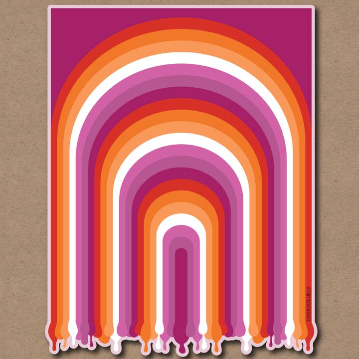 Tiny Werewolves - Wholesale Sticker - Lesbian Dripping Rainbow Sticker