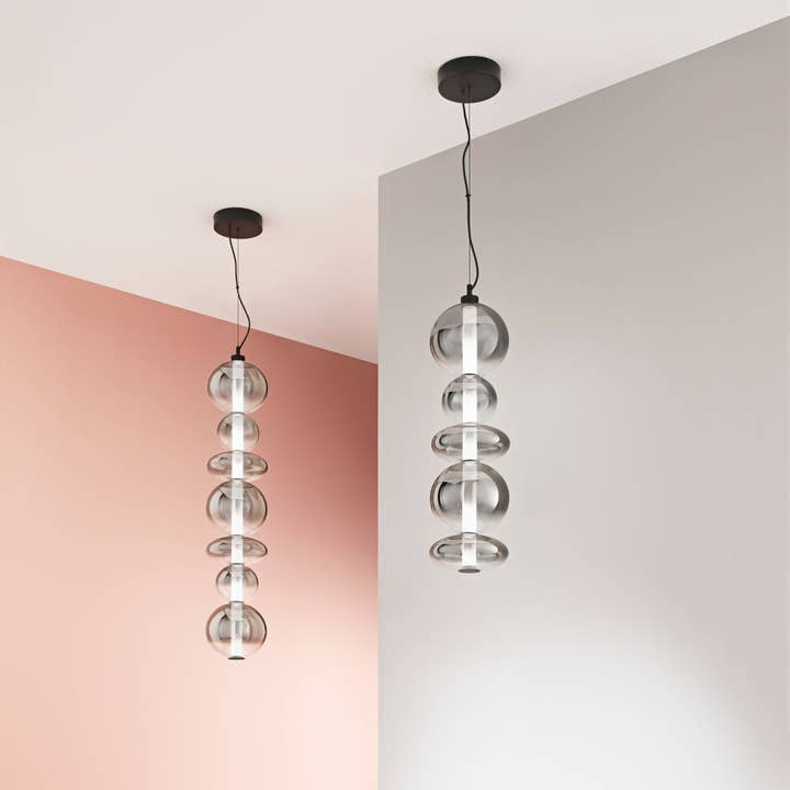 Gruppo F.T - Wholesale Chandelier/Hanging Light - KEMET LED suspension in metal with smoked glass diffusers5