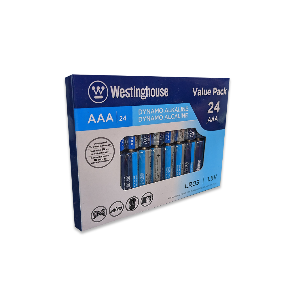 Westinghouse Battery - Wholesale Small/Handheld Appliance - Westinghouse AAA Dynamo Alkaline 24 Pack Box1