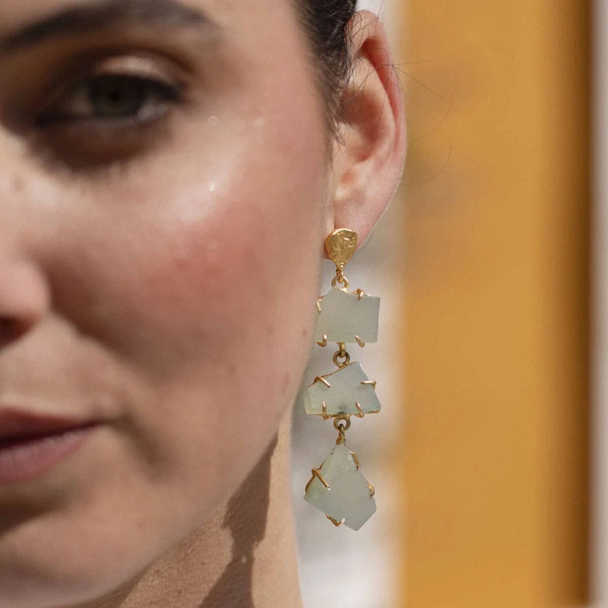 ACUS - Wholesale Dangle Earrings - Camboya Rough Water Green Earrings1