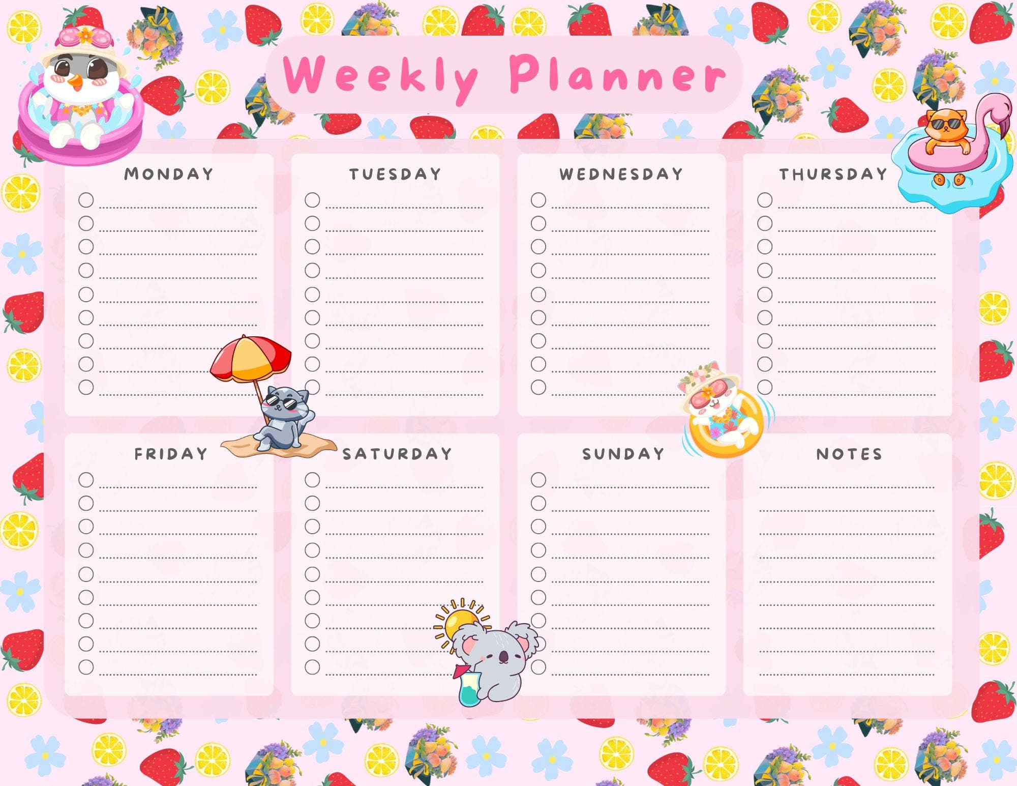 Autumnmist Boutique - Wholesale Notepad - Sunny Paws Weekly Planner Notepad 8.5" x 11"3