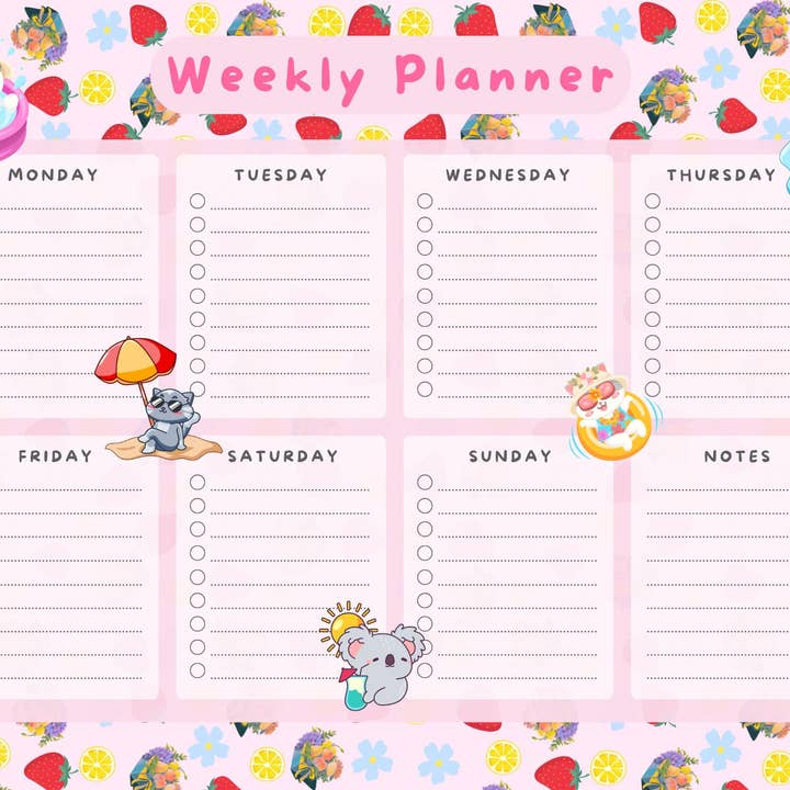 Autumnmist Boutique - Wholesale Notepad - Sunny Paws Weekly Planner Notepad 8.5" x 11"3