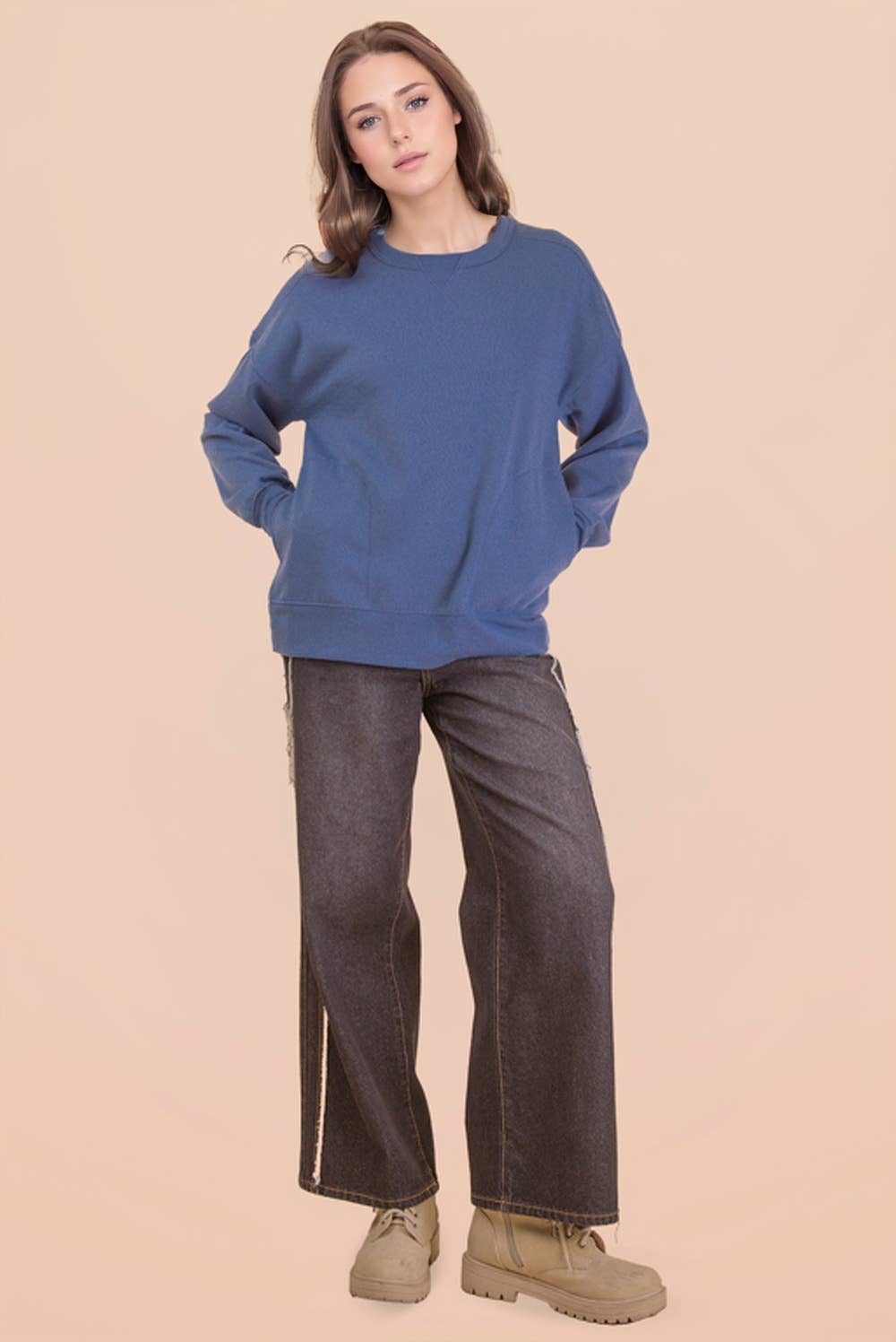 VERY J - Wholesale Knit Top - Women's - NT12385-Oversized Casual Comfy Solid Knit Top25