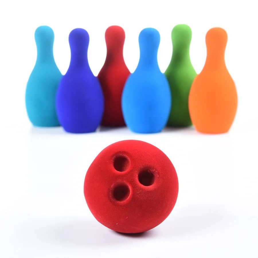 Rubbabu - Wholesale Toy Set - Kids - Bowling Set (Six pins with one ball) 5.5"1
