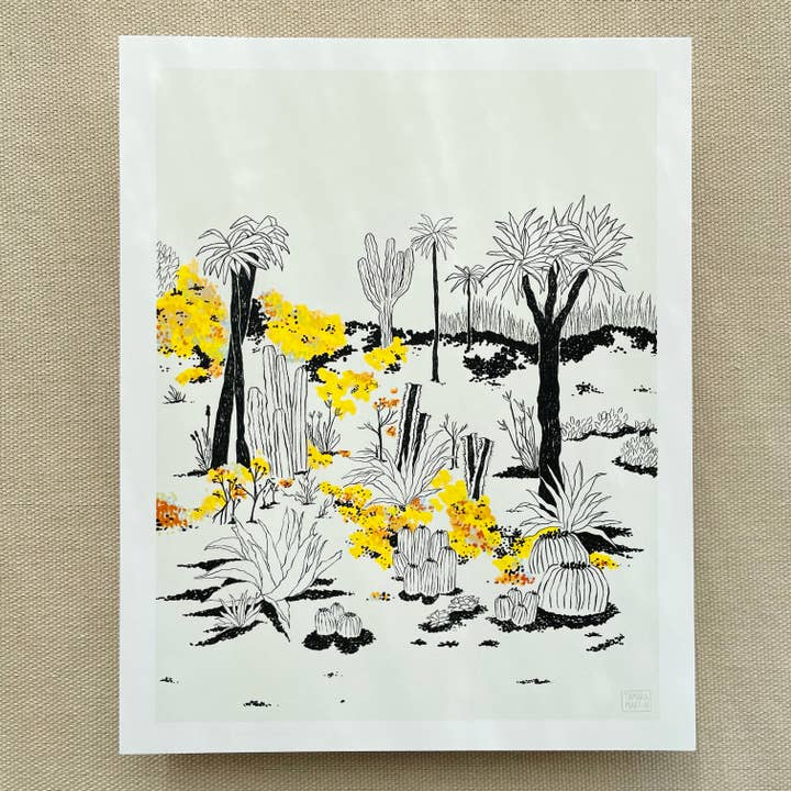 Impression artistique sur cactus du désert pour la vente par Tamara Martin