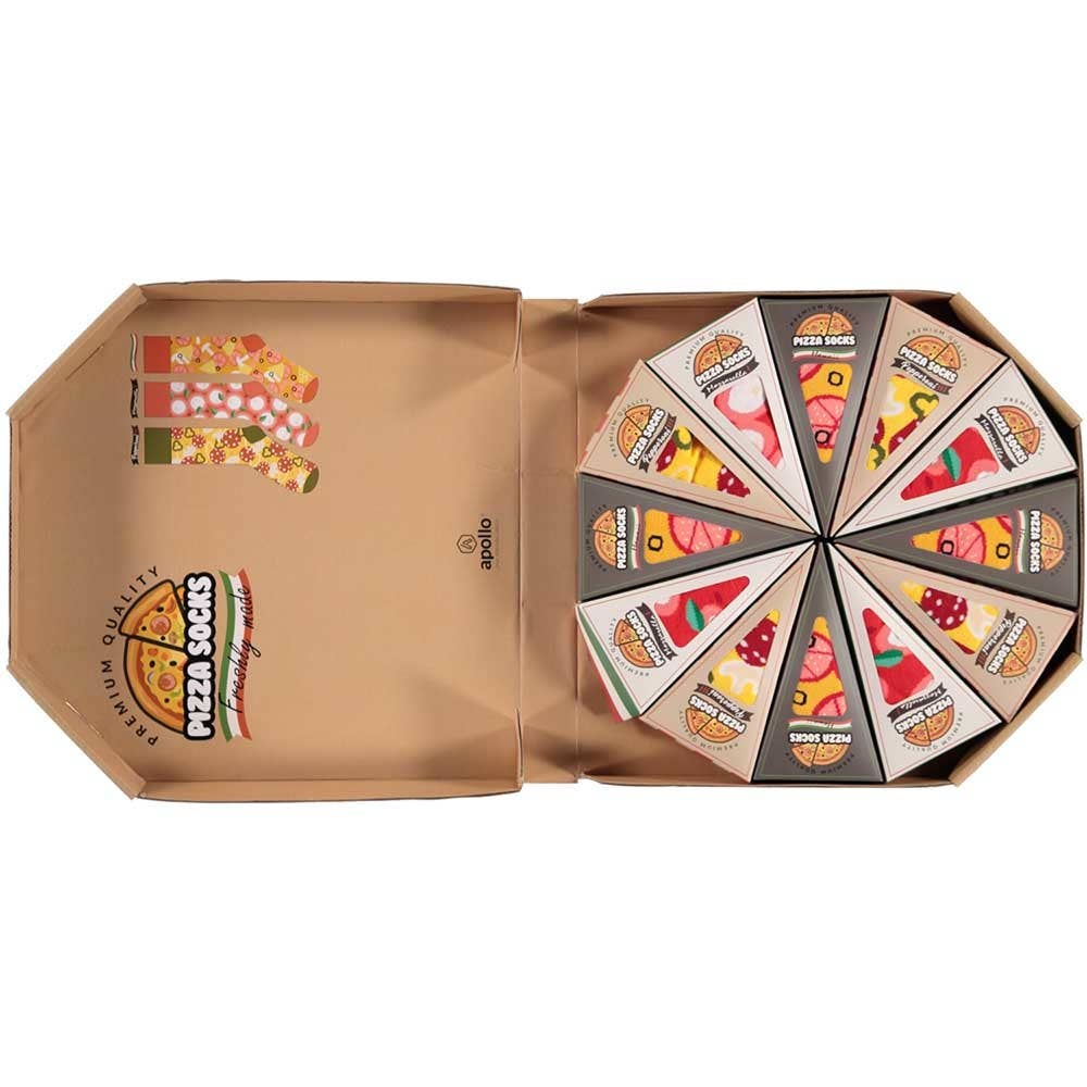 TRAAGOODS.COM – Großhandel Socken - Unisex – Pizza-Socken-Box mit 12 Punkten5