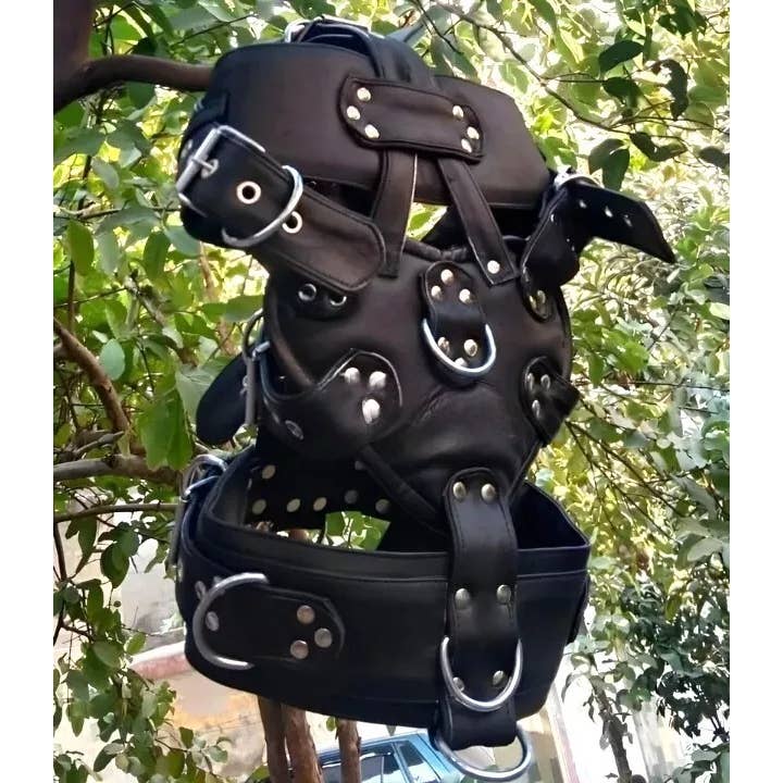 The Master Tanners - Wholesale Sex Toy - BDSM Muzzle Head Harness Leather Gear Face Hood Fetish Mask