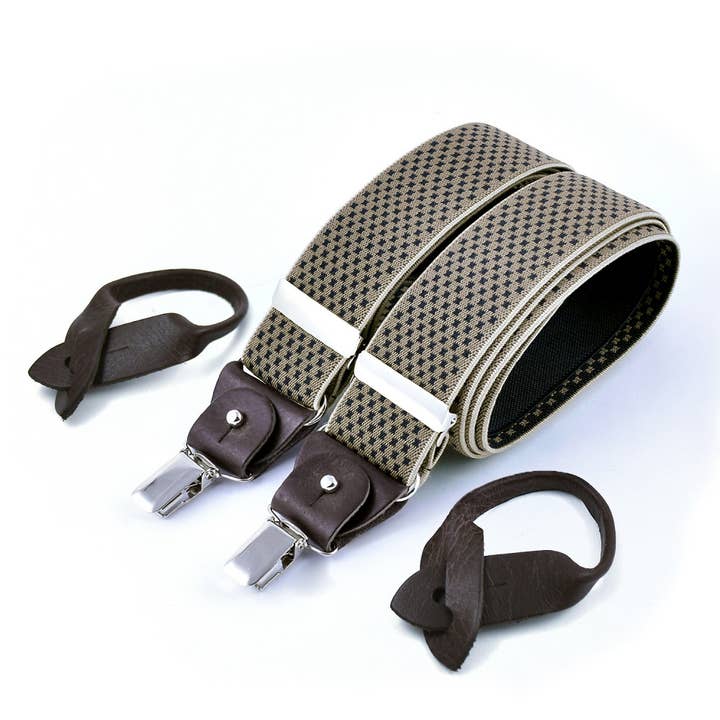 Superior brede seler - Navy cross på beige for engroshandel hos Bertelles