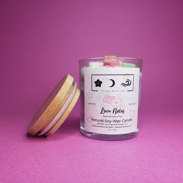 Love Notes Soy Candle (Limited Edition) - 5 oz for wholesale by The Realms Of Love