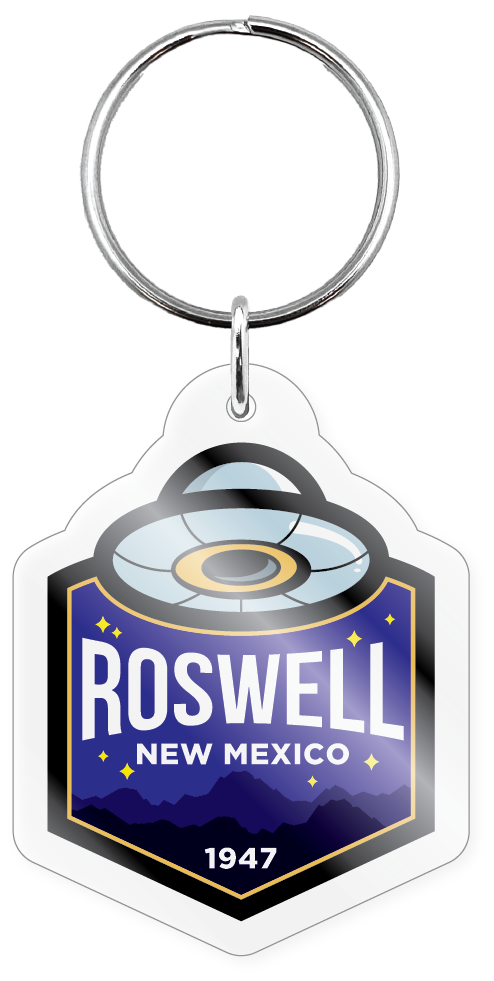 Morris Magnets – wholesale Keychain – Unisex – Keychain - Roswell New Mexico UFO Badge0