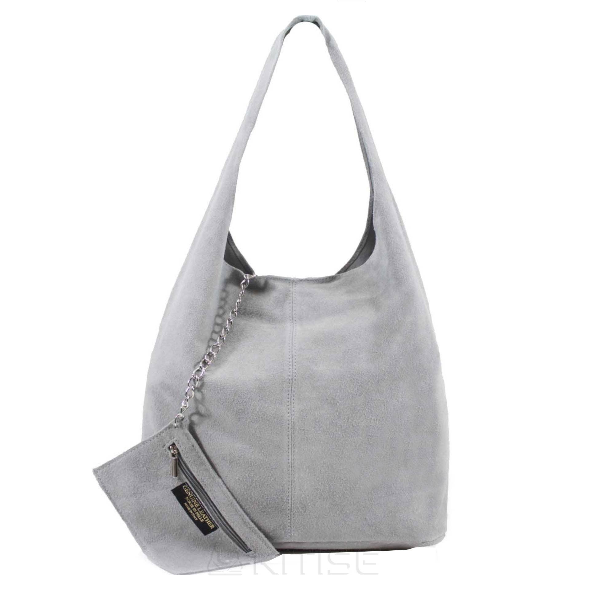 Ellas Trading - Wholesale Tote Bag - Women's - Genuine Italian Suede Large Tote Bag with Purse4