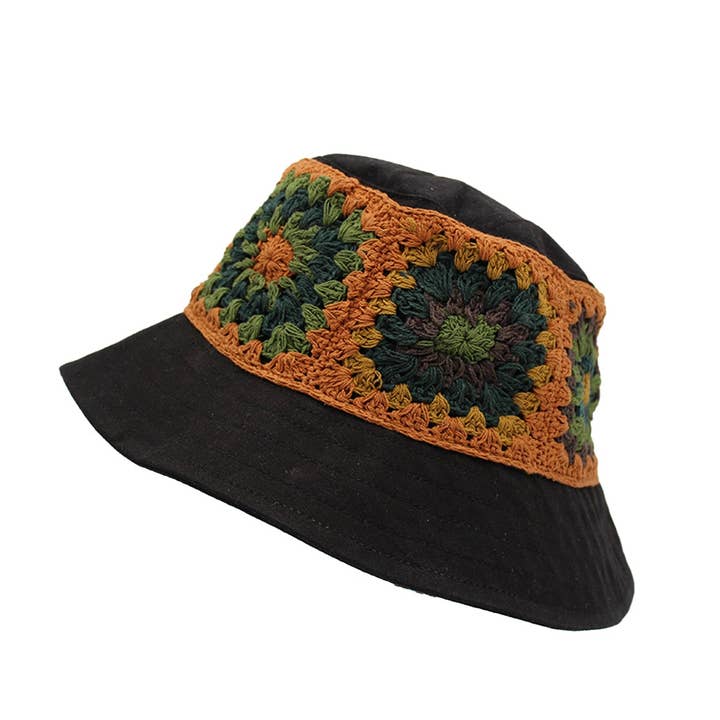Lakhays Collection Inc. - Wholesale Bucket hat – Women's - Crochet Applique Bucket Hat0