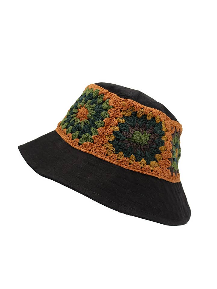 Chapéu de Balde de Crochet Applique por atacado de Lakhays Collection Inc.