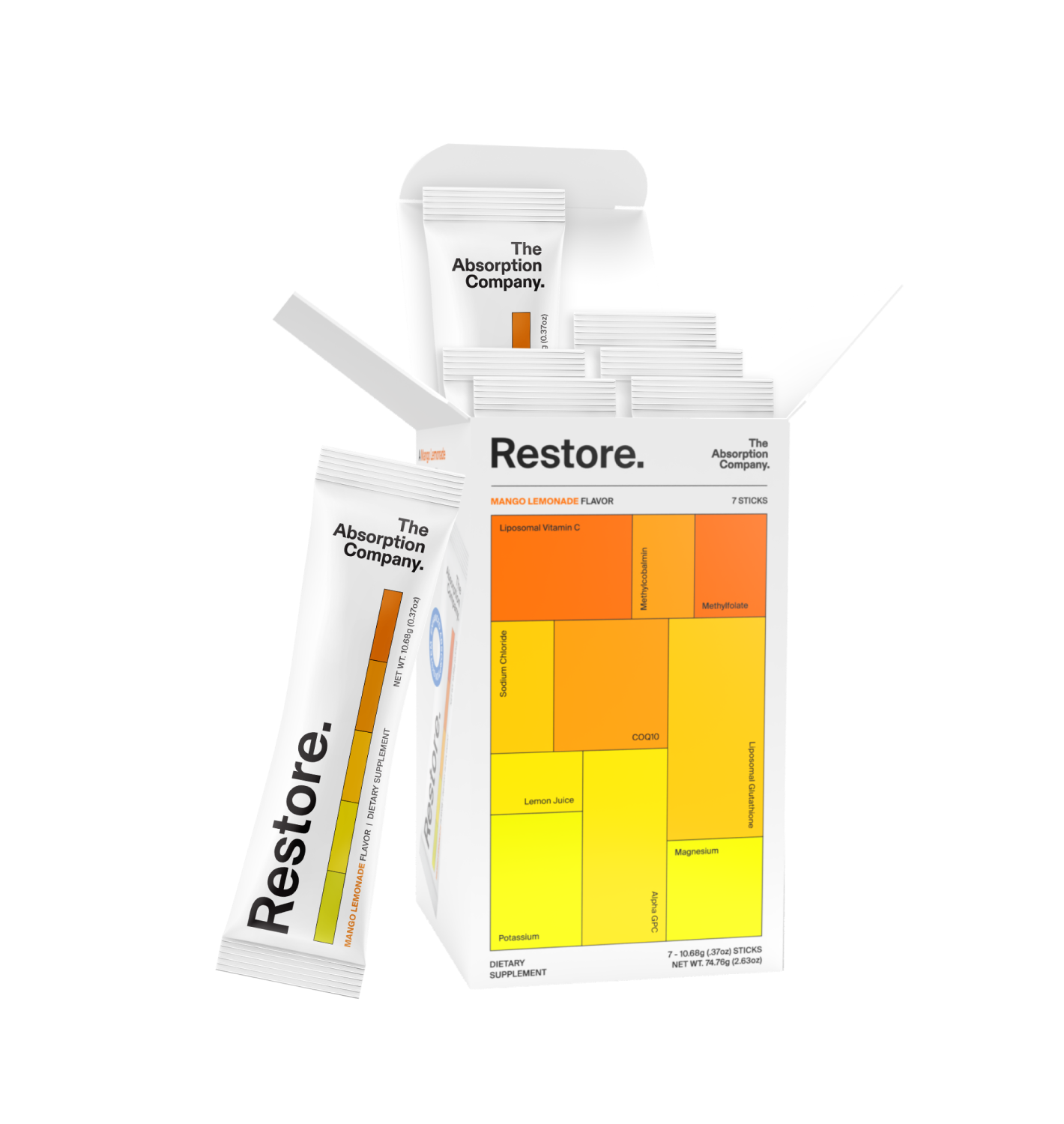 The Absorption Company - Wholesale Oral Supplement/Vitamin - Restore 7-Stick Box (12 per Case)1