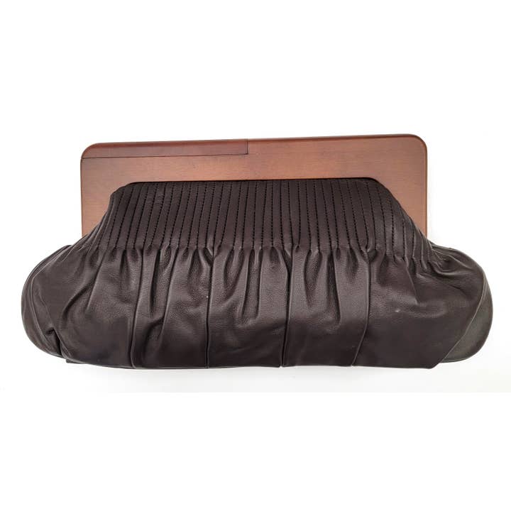 Ricki designs - Wholesale Clutch bag – women's - LEATHER CLUTCH WOOD FRAME1