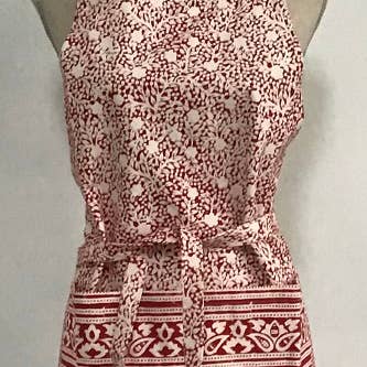 Apron Holiday Print Red for wholesale by natural habitat