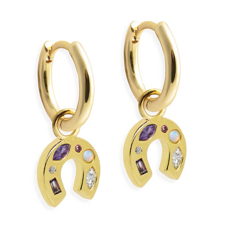 Mini Lucky Charm Hoop Earrings for wholesale by Junk Jewels Ltd