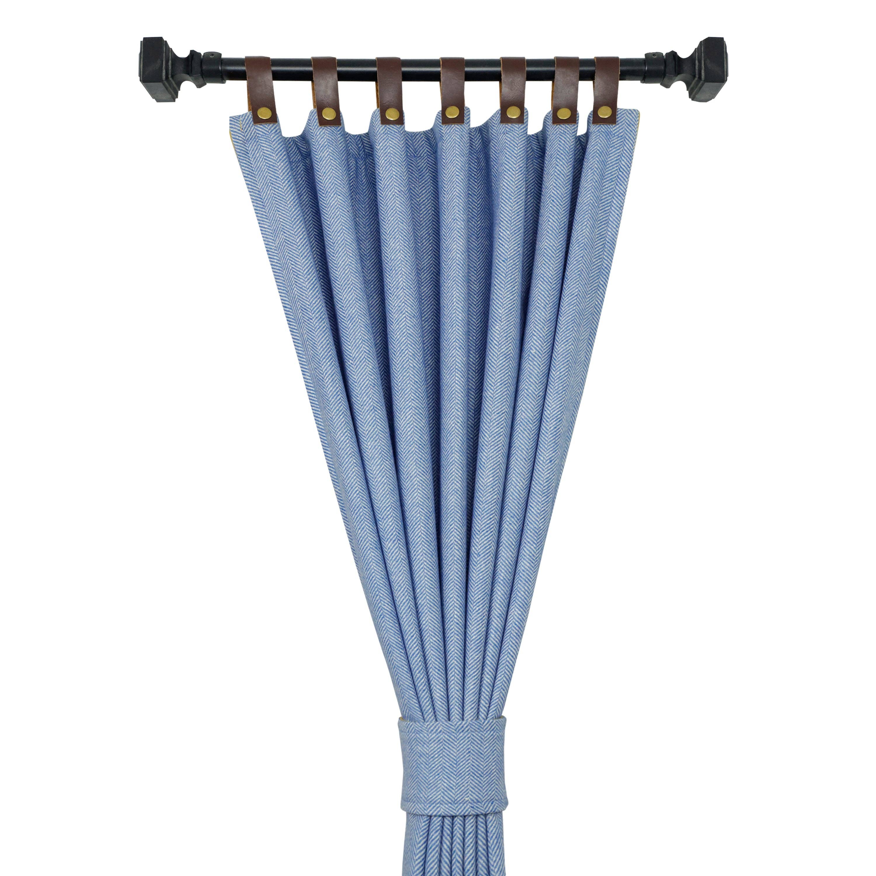 Amore Beauté - Vente Rideaux - Rideaux en laine sur mesure - Doubles couches thermiques, panneaux de fenêtre isolés, rideaux de luxe faits à la main avec languettes en cuir et boutons-pression5