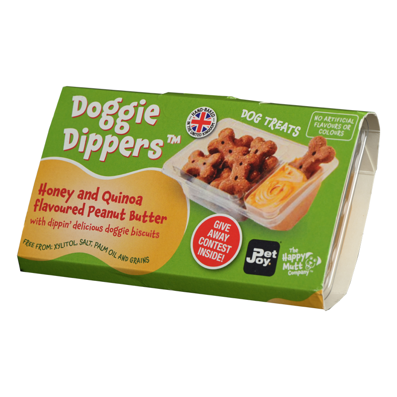 Pet-Joy Products - Venta al por mayor Chuches - Perros - Pet Joy X Happy Mutt Doggie Dippers - Galletas para Perros con Mantequilla de Maní1