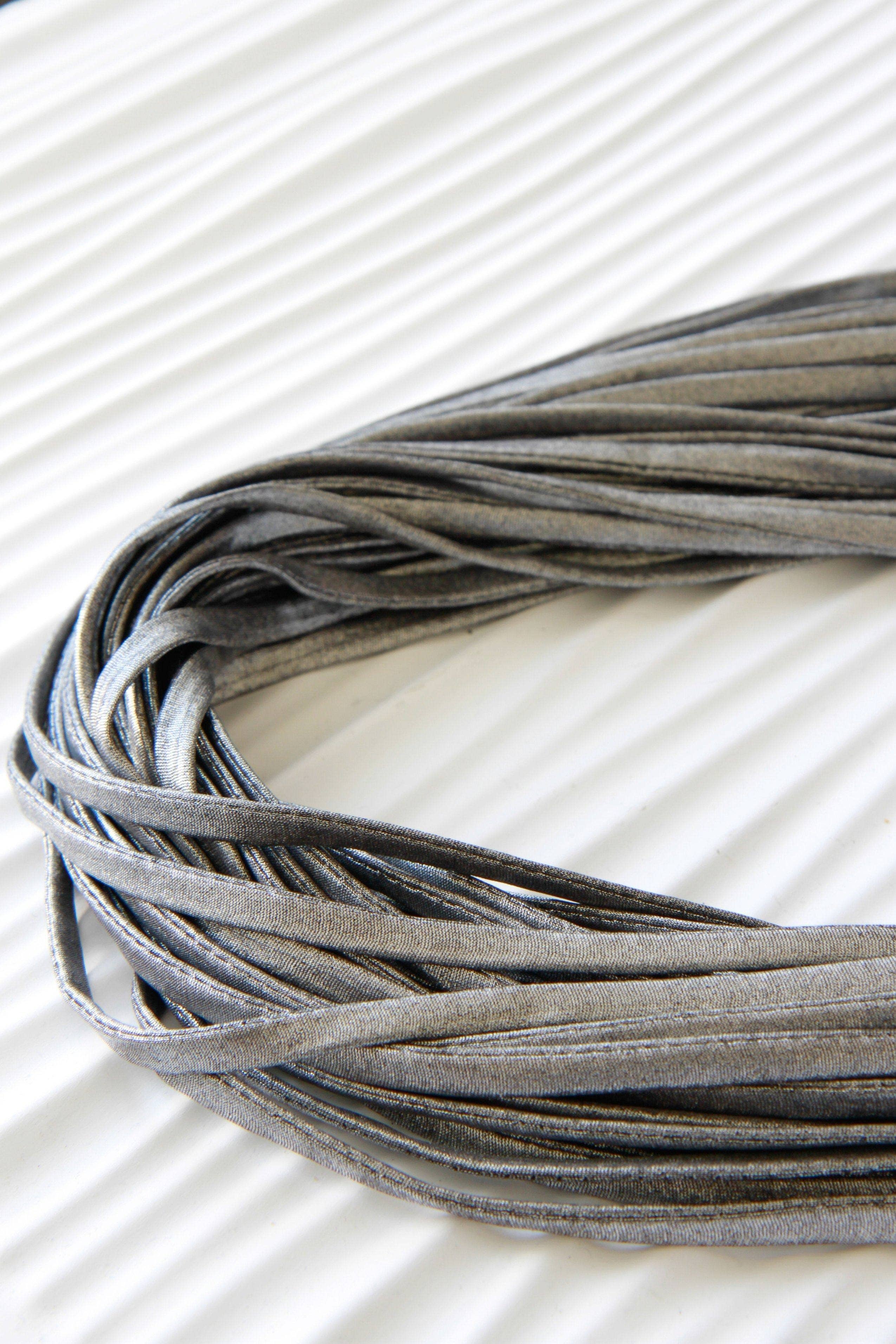 Necknots - Wholesale Scarf - Women's - Infinity Scarf Necklace in Dark Silver Vegan Leather-Rhodium7