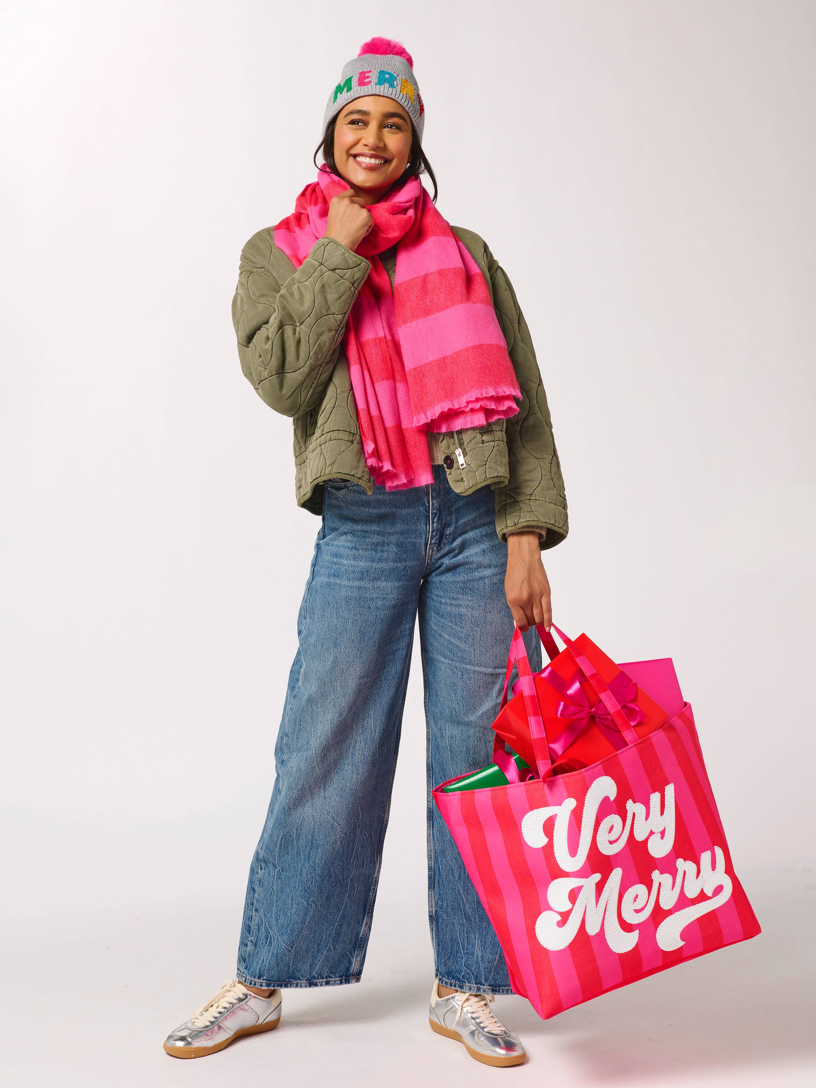 Shiraleah - Wholesale Tote Bag - Women's - "VERY MERRY" GIFTING TOTE,RED2